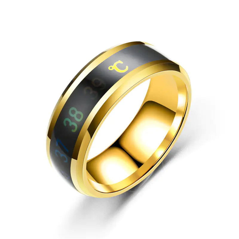Fashionable Smart Temperature-Sensing Couples Ring