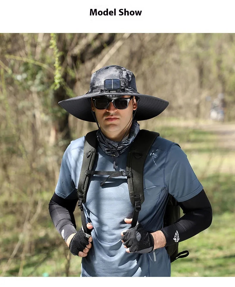 Solar Powered Cooling Fan Hat