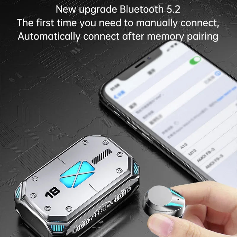 M41 Bluetooth Earphone Wireless Headphone Smart Touch Digital Display Stereo Earbuds With Colour Light Magnetic Suction Headset