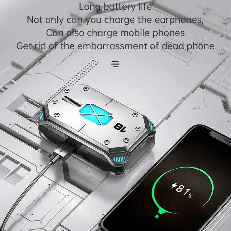 M41 Bluetooth Earphone Wireless Headphone Smart Touch Digital Display Stereo Earbuds With Colour Light Magnetic Suction Headset
