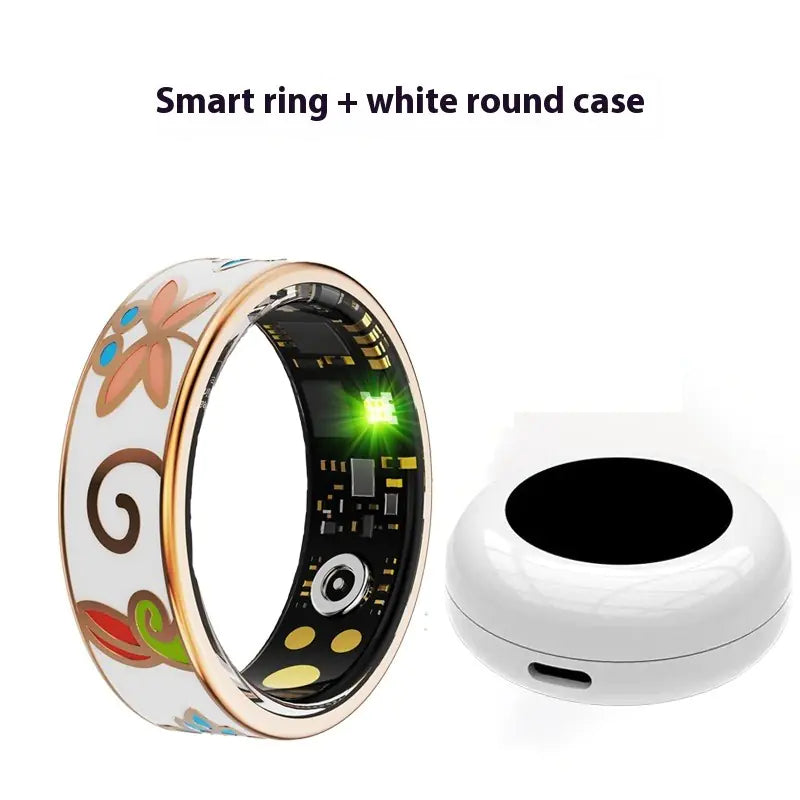 Stainless Steel Smart Ring with Luminous Dragon Pattern