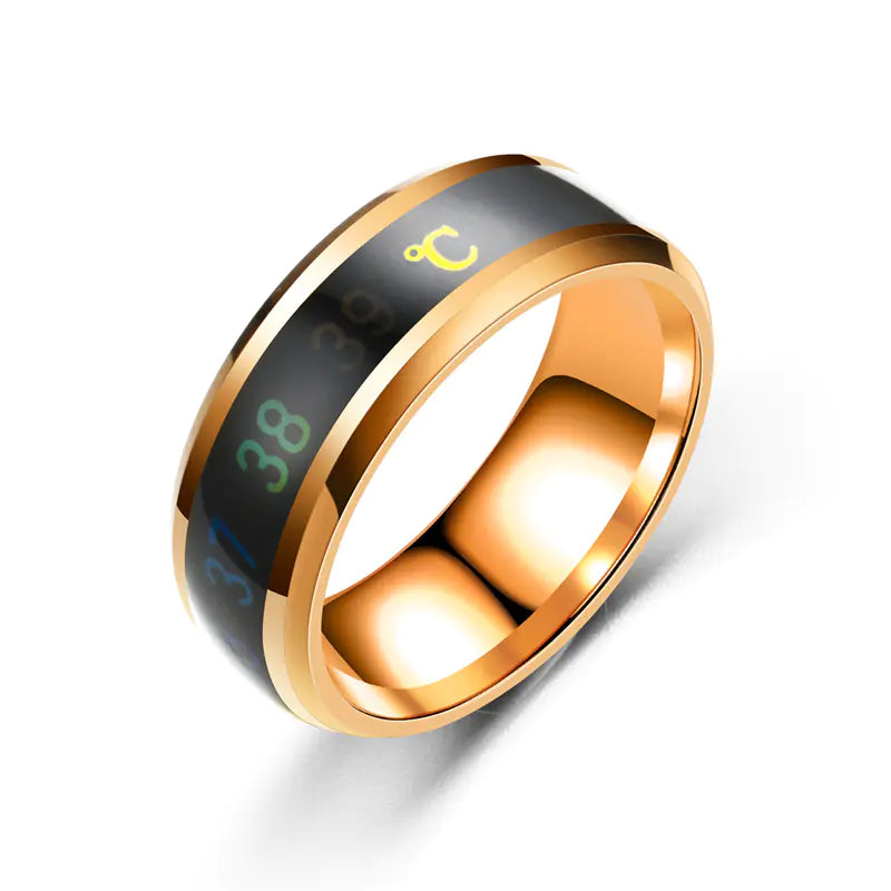 Fashionable Smart Temperature-Sensing Couples Ring