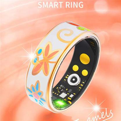 Stainless Steel Smart Ring with Luminous Dragon Pattern