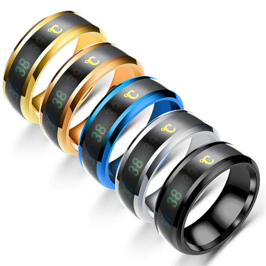 Fashionable Smart Temperature-Sensing Couples Ring